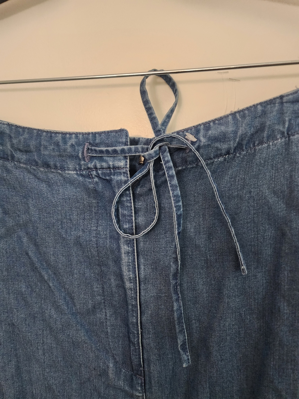 5/$30 Chambray  Denim Midi Skirt with Drawstring Waist Size 16 - Picture 3 of 6